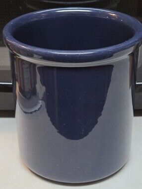 Vintage Hall Pottery USA Ceramic Utensil Crock 7x6.5"
